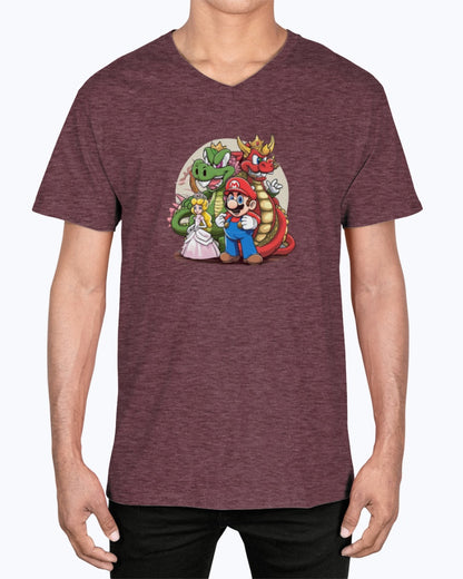 Unisex V-Neck T-shirt Super Mario 1.0 Collection - DALSOMA